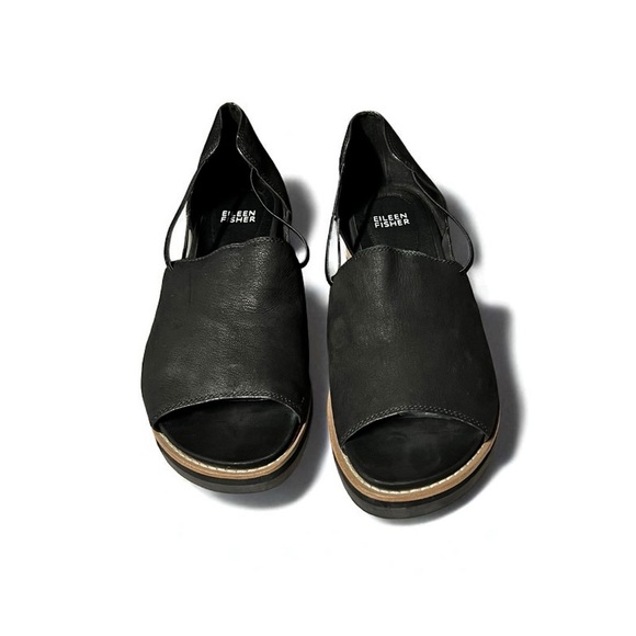🌻Eileen Fisher Black Ken Tumbled Nubuck Sandal Size 8.5 - Picture 5 of 10